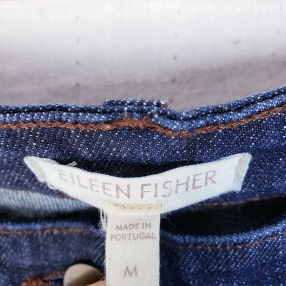 EILEEN FISHER Jeans Straight Leg Classic Dark Wash Ankle size M - Picture 4 of 9